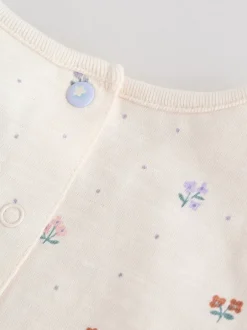 Next Épaule à volants fleuri lilas et écru - Lot de 3 barboteuses Outlet