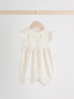 Next Épaule à volants fleuri lilas et écru - Lot de 3 barboteuses Outlet