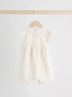 Next Épaule à volants fleuri lilas et écru - Lot de 3 barboteuses Outlet