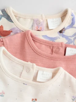 Next Épaule à volants fleuri lilas et écru - Lot de 3 barboteuses Outlet