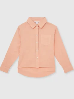 Reiss pêche - Chemise à poignets roulés en lin Leora