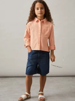 Reiss pêche - Chemise à poignets roulés en lin Leora Outlet