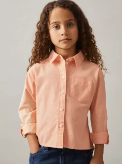 Reiss pêche - Chemise à poignets roulés en lin Leora Outlet