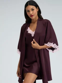 Boux Avenue Peignoir court Amelia en Satin Sale