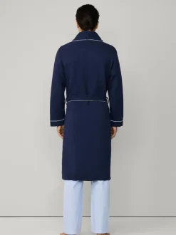Hackett Peignoir gaufré bleu pur coton Hot