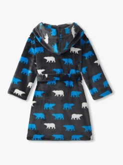 Hatley Peignoir gris en polaire duveteuse à motif ours polar Best