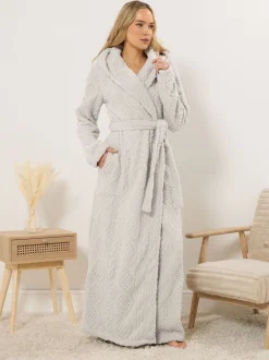 Long Tall Sally Peignoir Torsade Maxi à capuche Discount