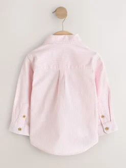 Next - Chemise Oxford à manches longues (3mths-7yrs) Personnage à Rayure Rose Outlet
