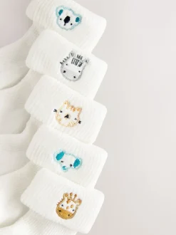 Next Personnage blanc - Chaussettes à roulettes brodées 5 Lot (0mths-2yrs) Sale