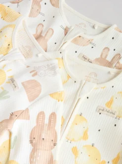 Next Personnage de Pâques jaune - Combinaisons de nuit à fermeture éclair pour bébés 3 Pack (0mths-3yrs) New