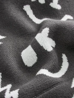 Next personnage Noir/Blanc - Sweat-shirt tricoté à capuche (3-16yrs) Sale