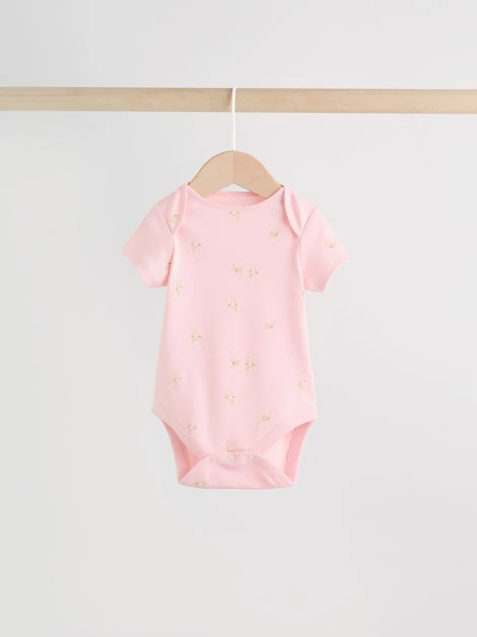 Next Personnage pastel multicolore - Lot de 7 bodies bébé à manches courtes New