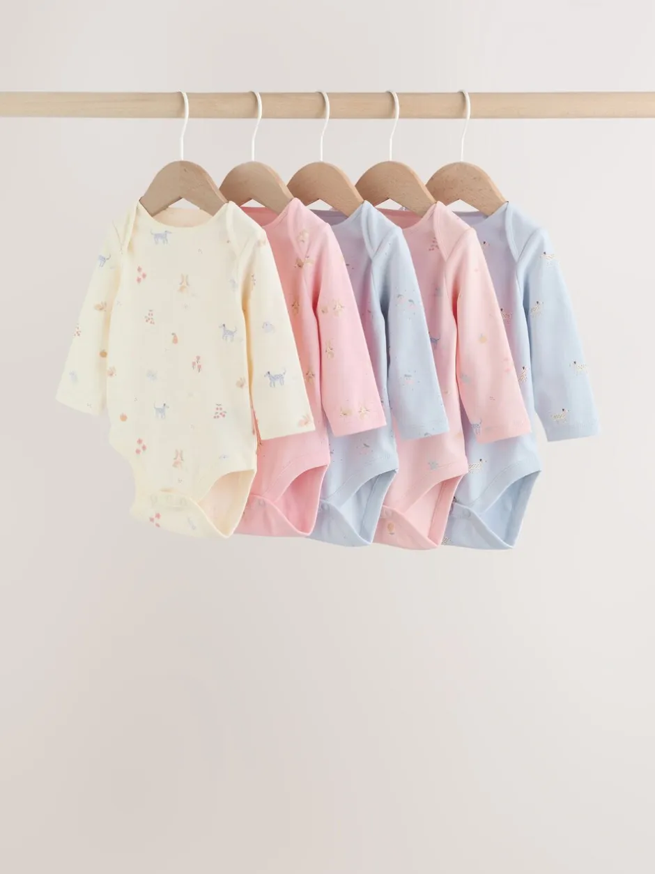 Next Personnage pastel multicolore - Lot de 5 bodies à manches longues pour bébé Outlet