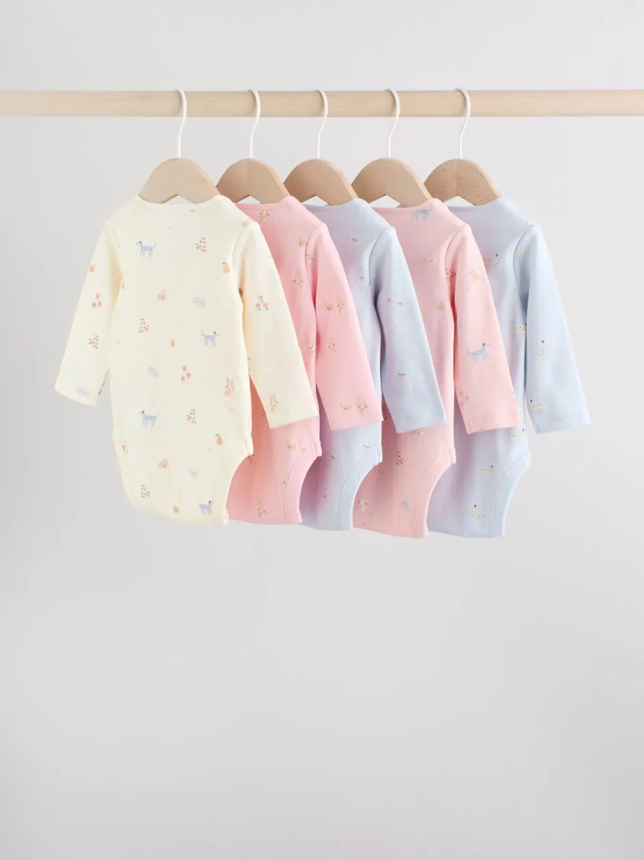 Next Personnage pastel multicolore - Lot de 5 bodies à manches longues pour bébé Outlet