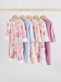 Next personnage Rose Animal - Combinaisons de nuit à fermeture éclair pour bébés 5 Pack (0mths-3yrs) Online
