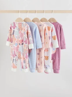 Next personnage Rose Animal - Combinaisons de nuit à fermeture éclair pour bébés 5 Pack (0mths-3yrs) Online