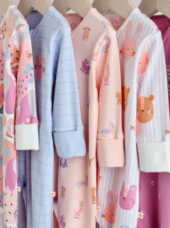 Next personnage Rose Animal - Combinaisons de nuit à fermeture éclair pour bébés 5 Pack (0mths-3yrs) Online