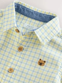 Next - Chemise Oxford à manches longues (3mths-7yrs) Personnage vichy jaune Online