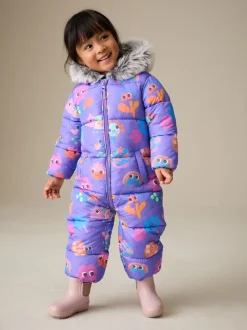 Next personnage Violet - Combinaison de neige Résistant à la douche Faux Fur Trim (3mths-7yrs) Hot