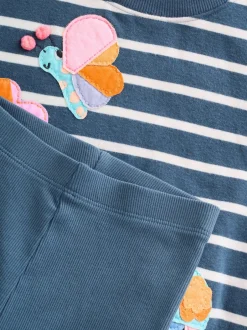 Next Personnages à rayures bleu marine - Ensemble Sweatshirt et Leggings (3mths-7yrs) Outlet