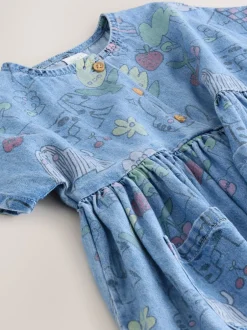 Next Pet Print Denim - Robe à manches courtes (3mois à8ans) Online