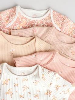 Next petit motif abricot - Lot de 5 bodies bébé à manches courtes