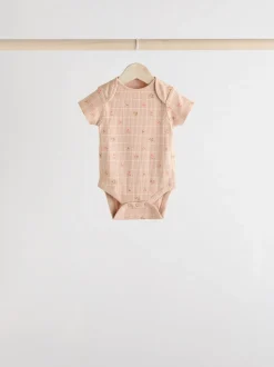 Next petit motif abricot - Lot de 5 bodies bébé à manches courtes