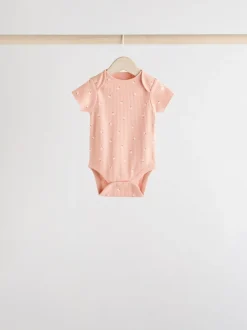 Next petit motif abricot - Lot de 5 bodies bébé à manches courtes