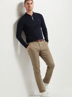 Next Pierre - Ajustement droit - Pantalon chino doux imprimé à ceinture Hot