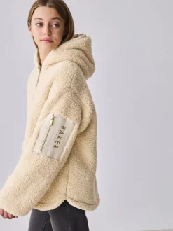 Baker by Ted Baker Pierre - veste zippée en polaire en peau de mouton à capuche Hot