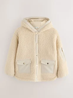 Baker by Ted Baker Pierre - veste zippée en polaire en peau de mouton à capuche Hot