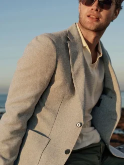 Next Pierre - Blazer Nova Fides en coton italien texturé coupe ajustée Clearance