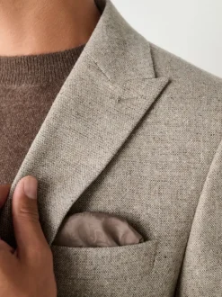 Next Pierre - Coupe ajustée Laine Blend Donegal Costume Veste Clearance