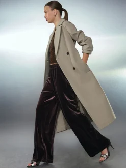 Next Pierre - Manteau ceinturé avec col amovible en fausse fourrure Discount