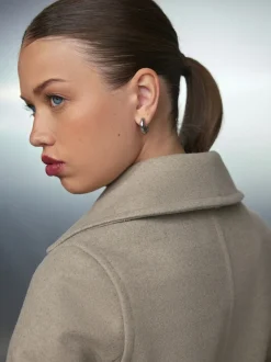 Next Pierre - Manteau ceinturé avec col amovible en fausse fourrure Discount