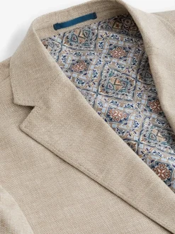 Next Pierre - Slim Fit (Slim Fit) - Blazer Blend en lin texturé New