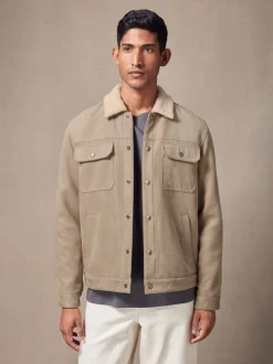 Next Pierre - Veste camionneur en imitation daim avec doublure en imitation peau de mouton Best