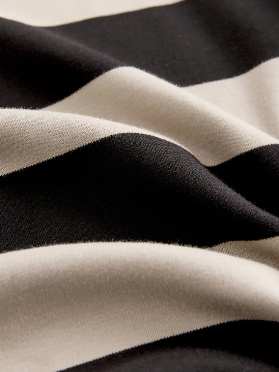 Next - T-shirt oversize décontracté boxy épais à col ras du cou Pierre Neutre Rayure Outlet