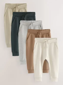 Next Pierre/Fauve/gris - Lot de 5 joggings (3mois-7ans) Clearance