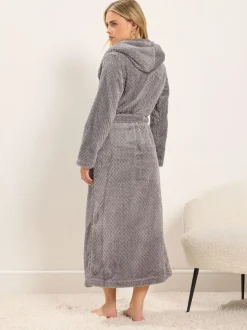 PixieGirl Petite Peignoir maxi en nid d’abeille à capuche