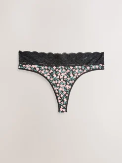 Next Pois imprimés - Culotte en coton et dentelle 7 Pack String Best