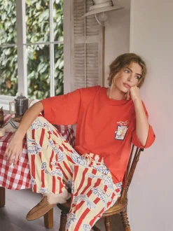 Next - Pyjama en jersey à manches courtes Poisson à rayures rouges Clearance