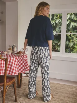 Next - Pyjama à manches courtes en coton Poisson bleu marine New