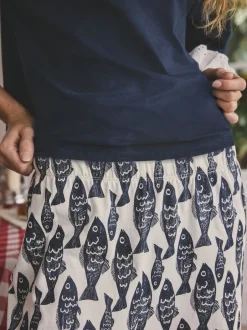 Next - Pyjama à manches courtes en coton Poisson bleu marine New