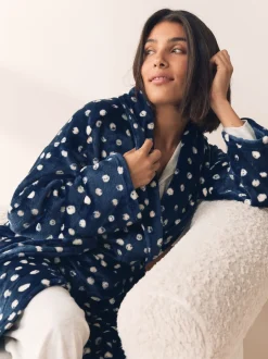 Next Polaire bleu marine - Peignoir ultra-doux New