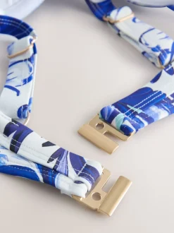 Next - Haut de bikini rembourré à armatures gainant Porcelaine blanc/bleu Sale