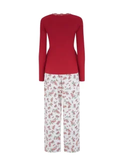 Pour Moi Ensemble pyjama Henley côtelé bordé de dentelle et pyjama en coton brossé Discount