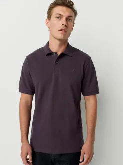 Next - Ajustement régulier - Polo Manches courtes Pique Pourpre foncé Hot