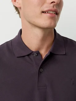 Next - Ajustement régulier - Polo Manches courtes Pique Pourpre foncé Hot