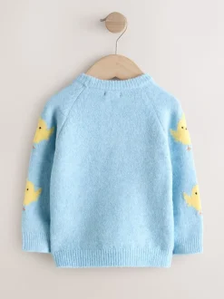 Next Poussin bleu - Pull col rond en maille (3mois-7ans) Sale